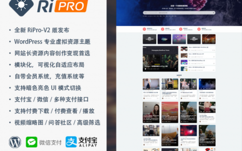WordPress主题推荐：专注付费资源查看下载的RiTheme RiPro-V2