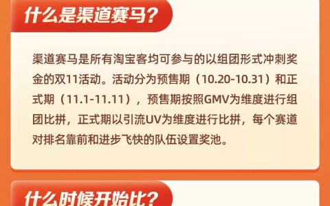 淘宝联盟2021年双十一赛马活动开启